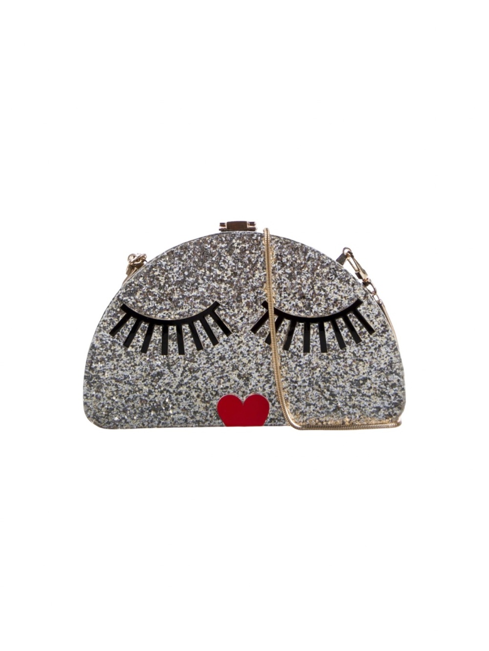 Milly Glitter Acrylic Faces Clutch